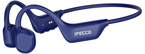 IFECCO Knochenschall Kopfhörer Bluetooth 6.0 - IP67 Wasserdicht Bone Conduction Headphones mit Mikrofon, Lange Akkulaufzeit, Open Ear Kopfhörer Kabellos für Fitness Radfahren Läufer (Blau)