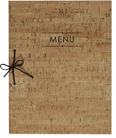 Lacor Helen Collection 28341 Porta Menù Realizzato In Finta Pelle Rilegato Con Cordino In Pelle, Termosigillato, Colore Marrone, 23 X 32 Cm (A4)