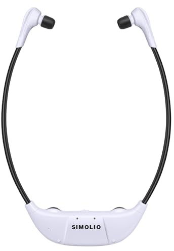 SIMOLIO Zusätzlicher kabellose TV Kopfhörer, Ersatz Kopfhörer 2.4GHz Kinnkopfhörer, Kein Ladegerät enthalten, Keine Ladestation enthalten