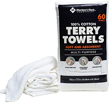 Member's Mark Terry Towel Soft for Multi Purpose (14 In X 17 in )Pack Of 60, 60Count