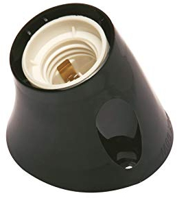 POLY POOL PP0485.2X Portalámpara E27 de Pared- Portalámpara de Base Inclinada Porta Lámpara E27 con Bornes de Muelle y Contactos de Latón Portalámpara de Plástico Made in Italy