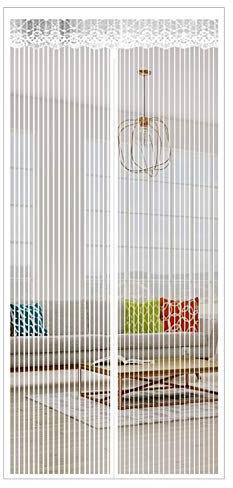 GOUER Magnetic Fly Insect Screen Door, 95x230cm Mosquito Bug Protection Heavy Duty Mesh Curtain Auto Closer Magnet, for Front Door and Living Room and Kids Pets, White A