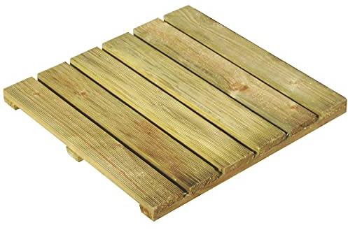 HMWD Composite Wooden DECKING Tiles DIY Thick Hardwood Flooring Deck, Anti-Corrosion Instant Balcony,Garden, Patio, ROOF Terrace ETC Flooring Deck Non-Slip DECKING Boards - 450 X 450 MM (Pack of 4)