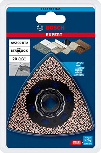 Bosch Professional 1x Hojas de multiherramienta Expert Sanding Plate AVZ 90 RT2 (para Mortero, Ø 90 mm, grano 20, accesorios Multiherramienta)