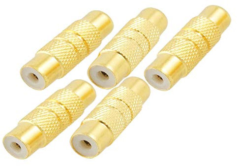 NEW LON0167 5 Pcs Gold Tone RCA Female to RCA Female Audio Connector Adapter(5 Stück Gold Tone Cinch-Buchse auf Cinch-Buchse Audio Connector Adapter