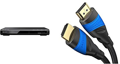 Sony DVP-SR760H Reproductor de DVD/CD con tecnología de Mejora de la Imagen, Negro + KabelDirekt – 2m – Cable HDMI 4K