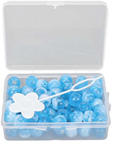 Haarflechtperlen, 74pcs Haarflechtperlen, Haarspule Dreadlocks Perlen für DIY Haarschmuck Zubehör, Haarschmuck Perlen für Heimwerker und Friseursalon(Blau)