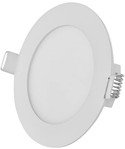 EMOS LED Panel 7 W, runde 450 lm Einbauleuchte, Deckenleuchte in Weiß mit Durchmesser 12 cm, extra flach, Einbautiefe 2,1 cm, Lichtfarbe warmweiß 3000 K, inkl. LED-Treiber