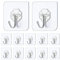 JelKen Self Adhesive Hooks,12 PCS Heavy Duty Door Wall Adhesive Hooks for Kitchen, Bathroom, Office, Closet, Hanging Coat Cloth Towel Key Decorations