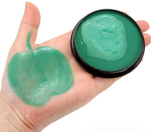 KARLOR Face Body Paint, 30g aqua make-up, Professional Water Based Face Paint, Face Painting Body Painting Single Cake Makeup Club Halloween Carnival Cosplay Party (dark green)