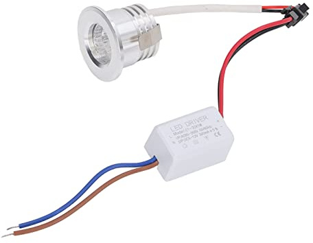 Kuuleyn Shower Lights for Inside Shower, Mini Display Lights,Mini Recessed COB Spotlight Stable Heat Dissipation LED Recessed Ceiling Spotlight 3W Silver Lamp Body AC85‑265V(4000K- Natural Light)