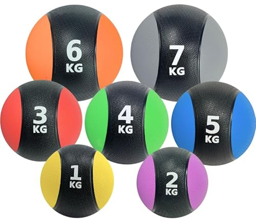 ATC Handels GmbH Palla medica in diversi pesi – da 1 kg – 7 kg – versatile allenamento di forza e coordinazione per il massimo fitness (7 kg)