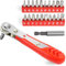 OSDUE Mini Ratchet Wrench and Offset Reversible Screwdriver, Right Angle Phillips Magnetic, 1/4 Inch Drive High Torque, Awkward Spaces, with Screwdriver Bits Set