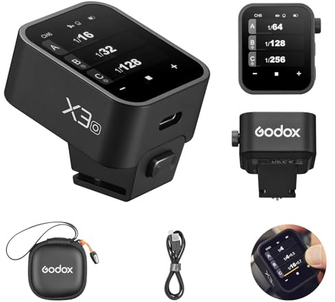 Godox X3-O Wireless Flash Trigger for Olympus/Panasonic Camera OLED Touch Screen for Camera 2.4GHz Wireless 1/8000S HSS TTL Tcm Function Built-in Rechargeable Battery Remote Flash Trigger