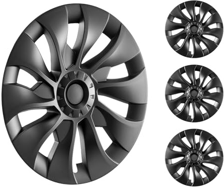 VEVOR Wheel Rim Cover Hubcaps, 18 in, 2017-2023 Model 3 Fully Fit Hubcap with Snap, Guard Tape & Valve Nozzle Hole, ABS & PC Hubcap with High Rigidity & Less Wind Drag, Fits for All Weather Use