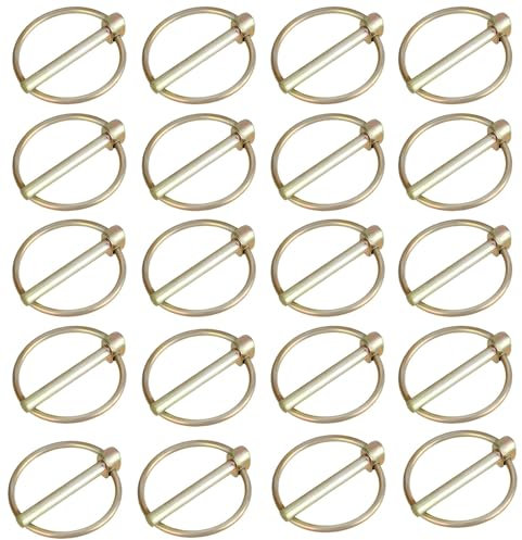 HSUYUN 20 Piezas de Pasadores de Anilla, Pasador con Anillo Plegable de 5,8 x 45 mm, Pasador Seguridad de Acero, Pasadores Clips Agrícolas con Anillo, para Remolques, Tractores y Cortacéspedes