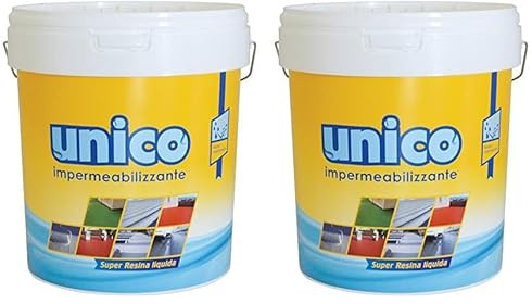 ICOBIT Unico, Super resina liquida impermeabilizzante, Bianco, 10 kg (Confezione da 2)