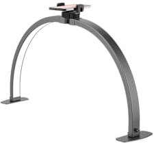 SMOCTAR Lampada a mezzaluna per unghie, 74 cm, pieghevole, lampada da tavolo a LED, per Nail Tech con supporto per telefono, luce a mezzaluna estetica, per tatuaggi, colore nero