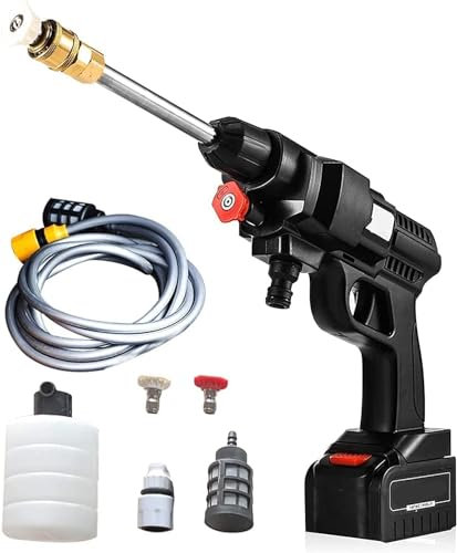 TuttoClick Idropulitrice a batteria 48V Idropulitrice portatile con 2 batterie Idropulitrice ad alta pressione a batteria per il lavaggio di auto Pulizia di pavimenti
