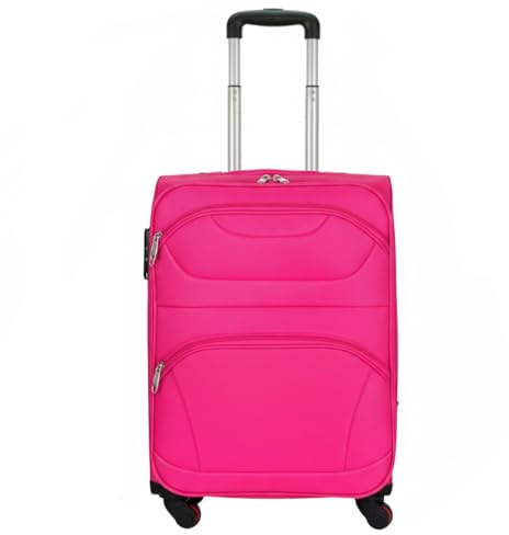 COSHANO Maleta de Cabina Trolley de Tela Equipaje de Mano Viaje avión 4 Ruedas Giratorias Muy Ligera y Resistente Maletin de piloto (Rosa)