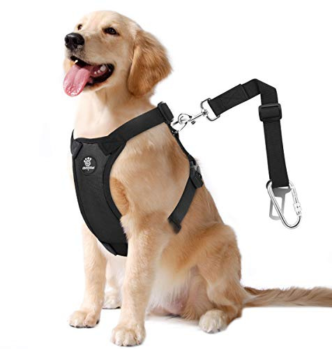 VavoPaw Heavy Duty Dog Seat Belt, Safety Vest Dogs Car Harness with Adjustable Buckle Dog Seat Belt for Vehicle Nylon Pet Safety Seats Belts, XL, Black