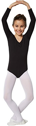 dressforfun Kinder Langarm-Body mit leichtem V-Ausschnitt, perfekte Passform, leicht tailliert, formbeständig, ideal zu kombinieren (104, Schwarz)
