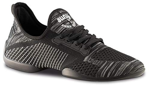 Anna Kern dam dans-sneakers 110 Pureflex – textil svart/grå/vit – 1 cm – delad sula, Svart grå vit, 37 1/3 EU