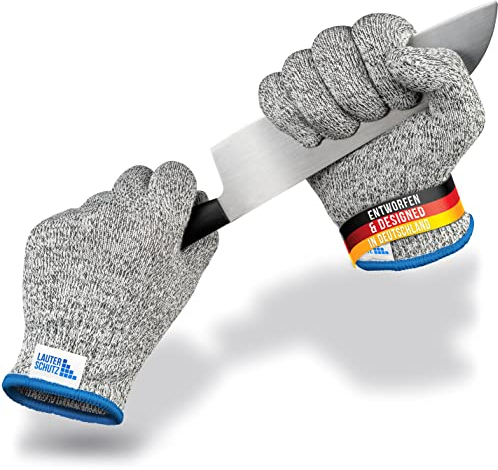 LAUTER SCHUTZ ® 1 paire de gants de protection contre les coupures PREMIUM - confort élevé et matériau extensible - niveau C PROTECTION COUPE - taille S à XXL (XL, adultes)
