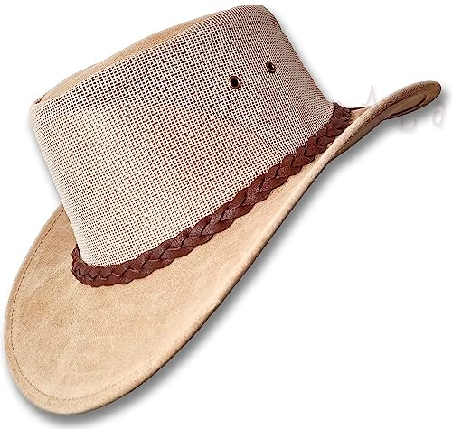 Oztrala SOMBRERO Australian Outback P-Cuero Fieltro Malla Breezer Cowboy Aussie Jacaru Golf HSRZ US, Arena, 7 3/8