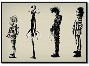 Zhaoyangeng Décor À La Maison Peinture Tim Burton Film Beetle Edward Scenic Film Affiche Hd Imprimer Affiche Wall Art Photos- 50X70Cm Sans Cadre