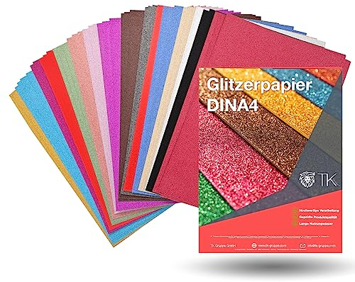 50x Blatt Glitzerpapier zum Basteln - Glitterpapier 300 g/m² - Glitzer Papier zum Basteln - Basteln & Gestalten