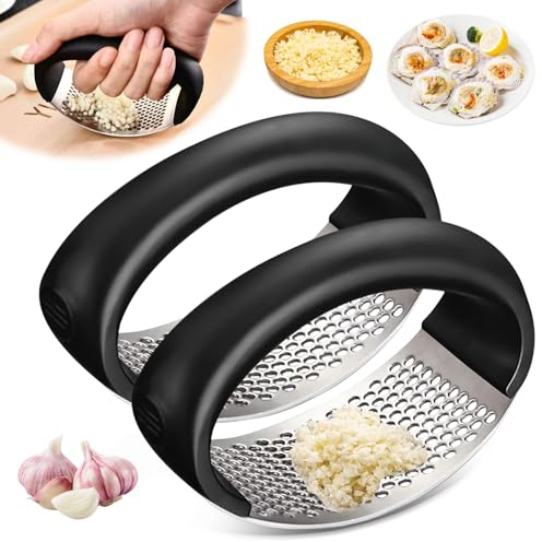 2 Pezzo Spremiaglio a Bilanciere Pressa Per Aglio In Acciaio Inox Schiaccia Aglio Professionnel Spremiaglio in Acciaio Inox pressa per aglio Carlic Press Per Aglio Zenzero gadget da cucina