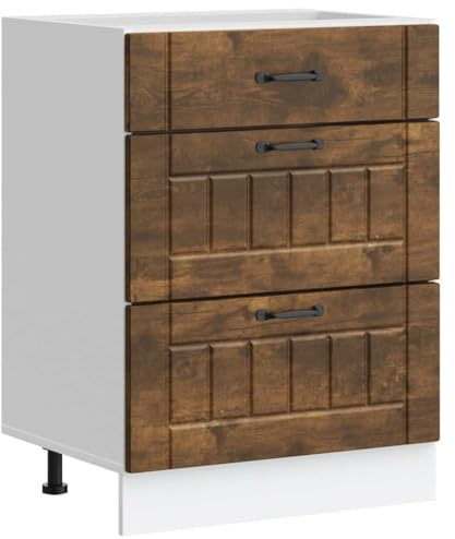vidaXL Mueble bajo de Cocina Lucca Roble Ahumado