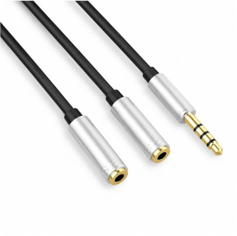 kwinfei Splitter Audio Jack 3.5mm, Adaptateur Audio en Y avec câble Audio Jack, Prise Jack Double, Compatible PC, Smartphone, Tablette, Casque, Haut-Parleurs, Rallonge Jack 3.5, Connexion Stable