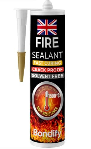 BONDIFY Sigillante Refrattario Nero Fino a 1500° Silicone Alte Temperature SENZA SOLVENTI Sigillanti per Caminetto e Forno, Malta Cemento Refrattario per Barbecue, Stufe, Caldaie Piani Cottura
