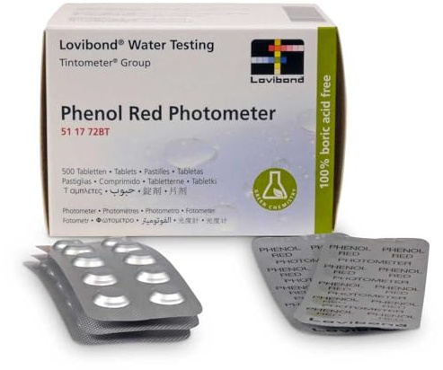 250/500 FOTOMETER tabletter (25/50 ränder) från POOL Total | Märkeskvalitet hos Lovibond bläckometer | Ersättningstabletter för elektroniska pooltestare och fotometer Pheneol Red Photometer