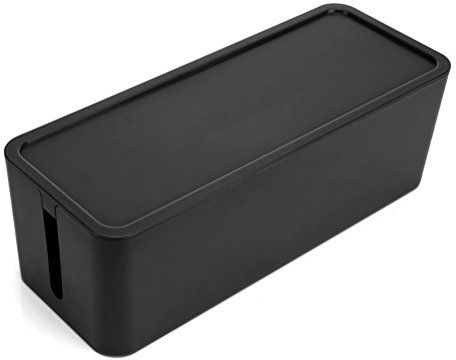 Caja de Plástico con Tapa para Cables Organizador para Escritorio Tv Ordenador Color