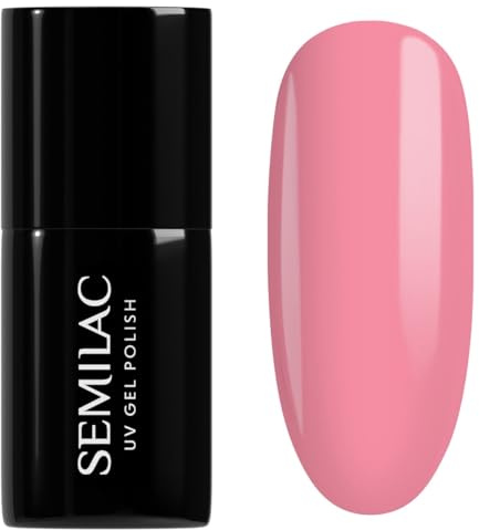 SEMILAC Gel Nail Polish 212 Natural Pink - Full Coverage Gel Polish - Soak Off Easy To Use LED/UV Nail Lamp - Long Lasting Manicure and Pedicure up to 3 weeks