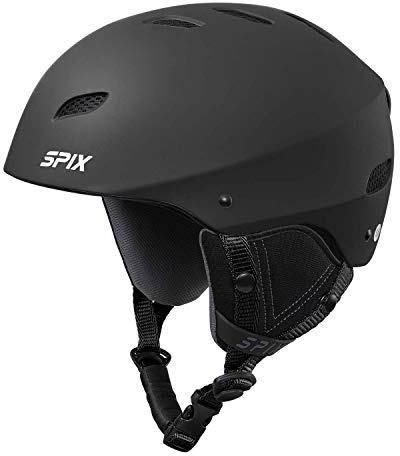 SPIX Ski Helmet Snowboard Helmet - ASTM Safety Standard Size Adjustable for Adults Youth Men and Women (L, Black)