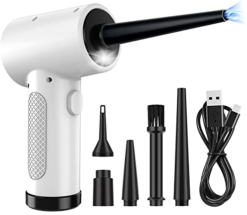 3-in-1 Elektrische Staubgebläse Druckluft, Tastatur Reinigung, Air Duster Luftdruckspray mit LED-Licht, Tastatur Reinigung Druckluft Luftspray für Laptop, Sofa, Auto,Bürogeräte