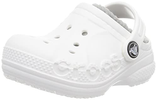 Crocs Unisex Niño Baya Lined Clog K Zueco, White/Light Grey, 28/29 EU