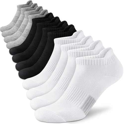 Amutost Ankle Socks Womens Athletic Running Comfort No Show Low Cut Cushioned 6 Pairs