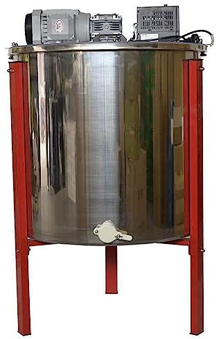 YJSG Electric Honey Extractor, 8 Frame 304 Stainless Steel Honey Centrifuge Extractor, with Transparent Lid and Stainless Steel Bracket, for Apiaries and Family Use,8 Frame