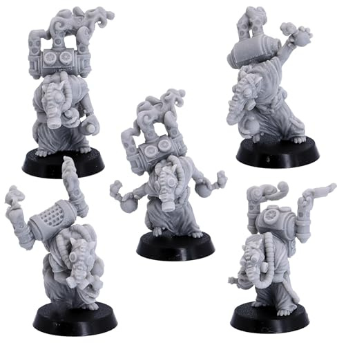 Forged Terrain 28mm Fantasy Ratmen Battle Alchemist Rats Bundle Set, Tabletop Games Ratfolk Figures for Fantasy Wargaming
