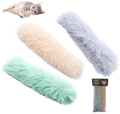 Smokey's Stash Cat Toy Cat Pillows 3 Pack Durable Large Toys for Cats or Kittens Soft Plush Kicker Stuffed with Catnip and Crinkle Sound for Indoor Cats and Promotes Exercise for Pets