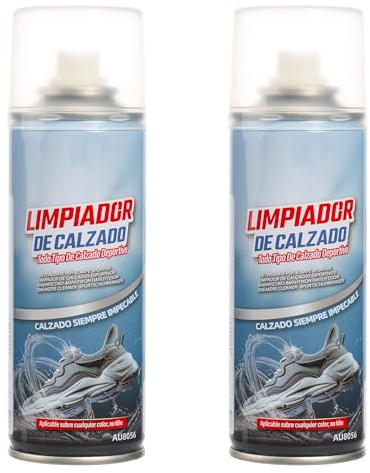 H HANSEL HOME Spray Limpiador de Zapatillas para Todo Tipo de Materiales - Cuero, Cuero Sintético y Lona, con Ingredientes Naturales, Incoloro, Ideal para Sneakers Blancas, 200ml, 2 unidades