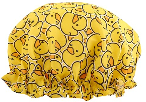 SMUG Shower Cap | Waterproof Shower Cap with Elastic Lining | Three Prints Available | Showers, Cooking, Spa Salon, Sleeping, Makeup | Shower Caps For Women UK Long Hair Short Hair | Duck