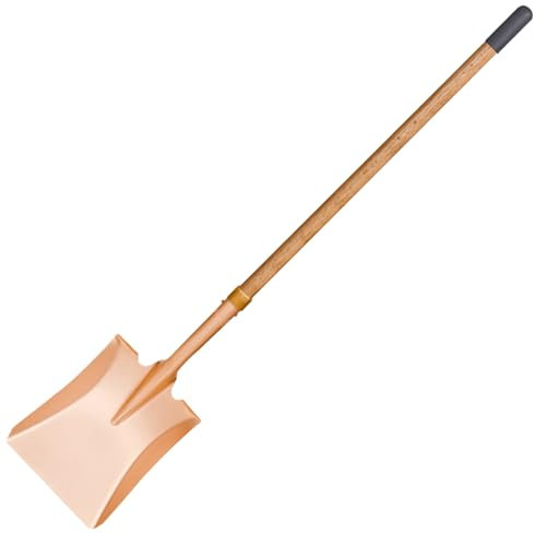 WEDO Pala cuadrada sin chispas con hoja recta, pala de transferencia de cuello largo doblado, mango de madera de 55.5 pulgadas de largo con funda antideslizante, cobre berilio, no magnética, estándar