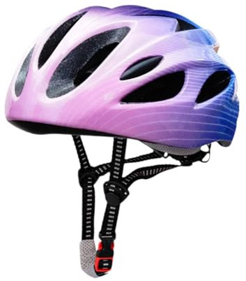 Perfeclan Kinder Fahrradhelm - Stylischer Schlagfester Sporthelm für Radfahren, Skateboarden & mehr - Belüftet mit 18 Löchern - Integrierter PP-Schaum - Pink Blau