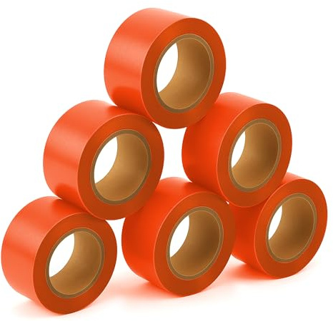 SINGHAL Nastro segnaletico arancione, 2,5 cm x 228,6 m di lunghezza, nastro altamente visibile per marcatura e barriera, nastro non adesivo per tracciare e alberi, confezione da 5